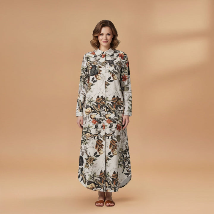 Carolina | Vestido Comprido Camiseiro Mulher Estampado