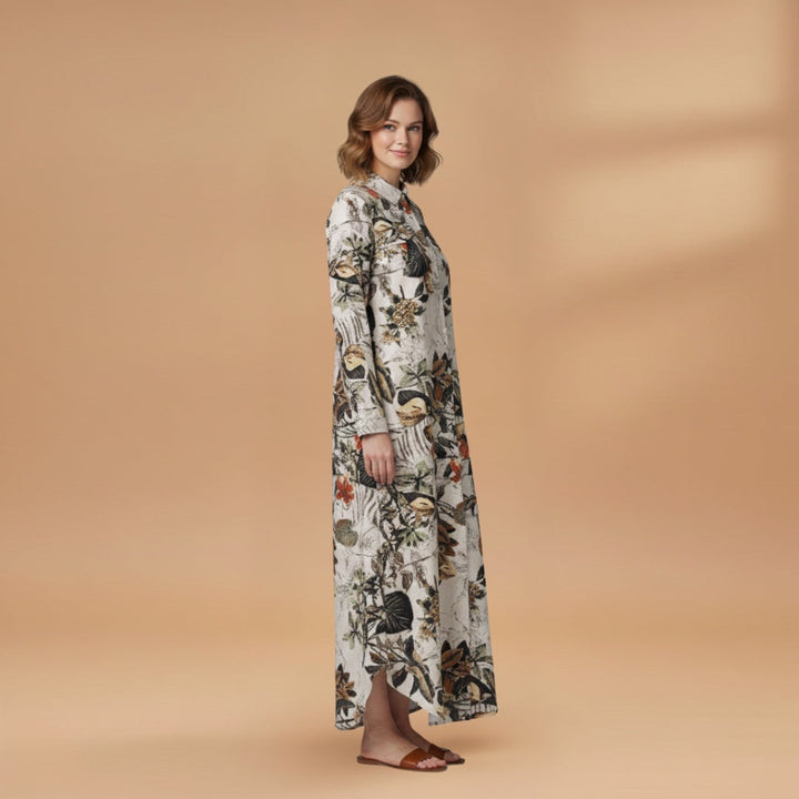 Carolina | Vestido Comprido Camiseiro Mulher Estampado