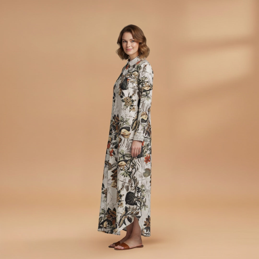 Carolina | Vestido Comprido Camiseiro Mulher Estampado