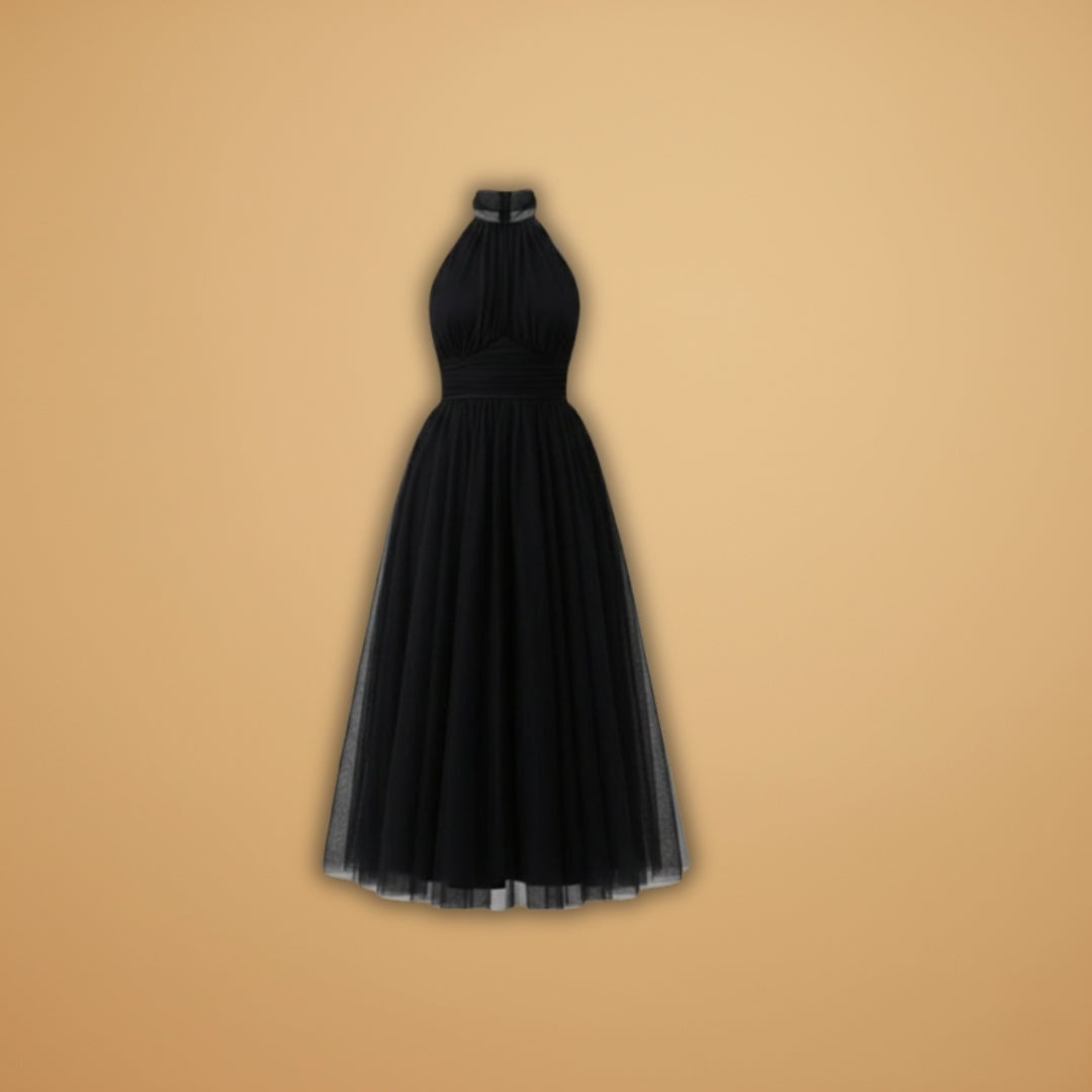 Inês | Vestido Comprido de Festa Mulher Decote Halter Tule