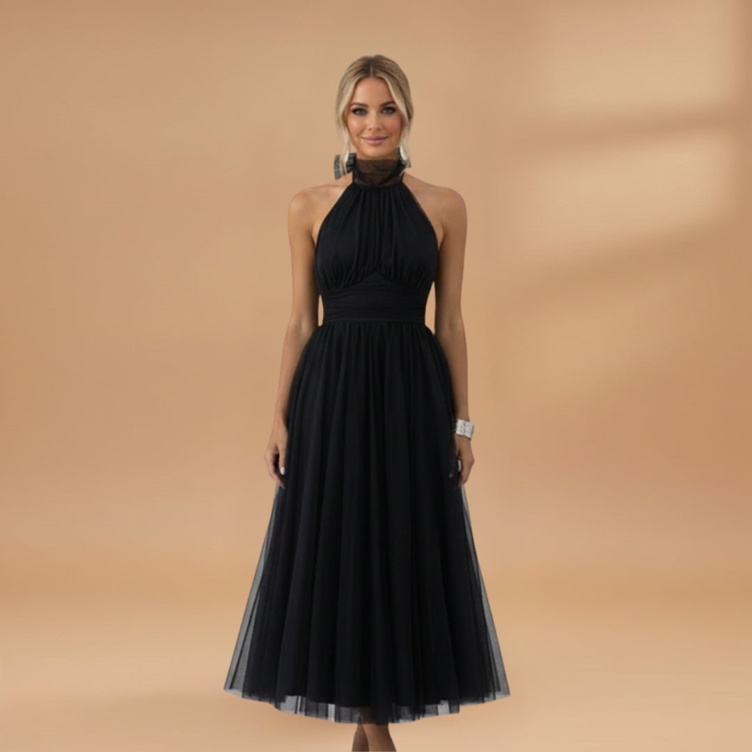 Inês | Vestido Comprido de Festa Mulher Decote Halter Tule