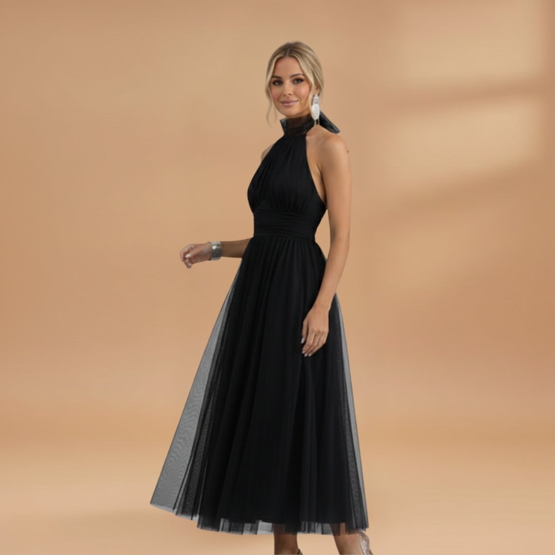Inês | Vestido Comprido de Festa Mulher Decote Halter Tule