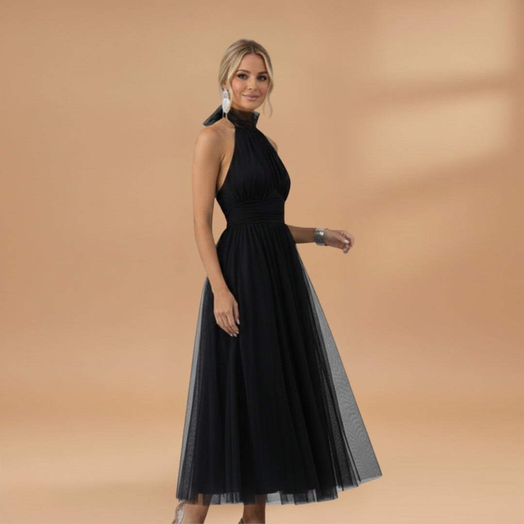 Inês | Vestido Comprido de Festa Mulher Decote Halter Tule