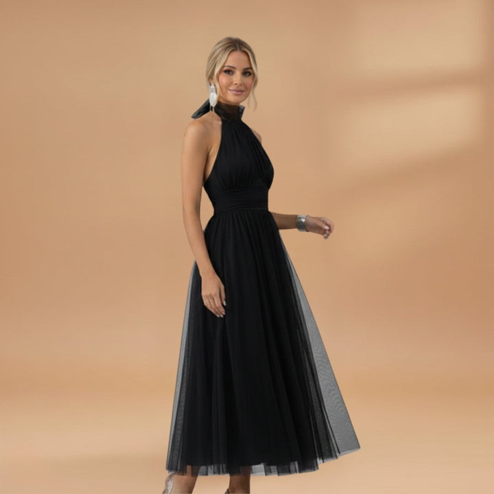 Inês | Vestido Comprido de Festa Mulher Decote Halter Tule