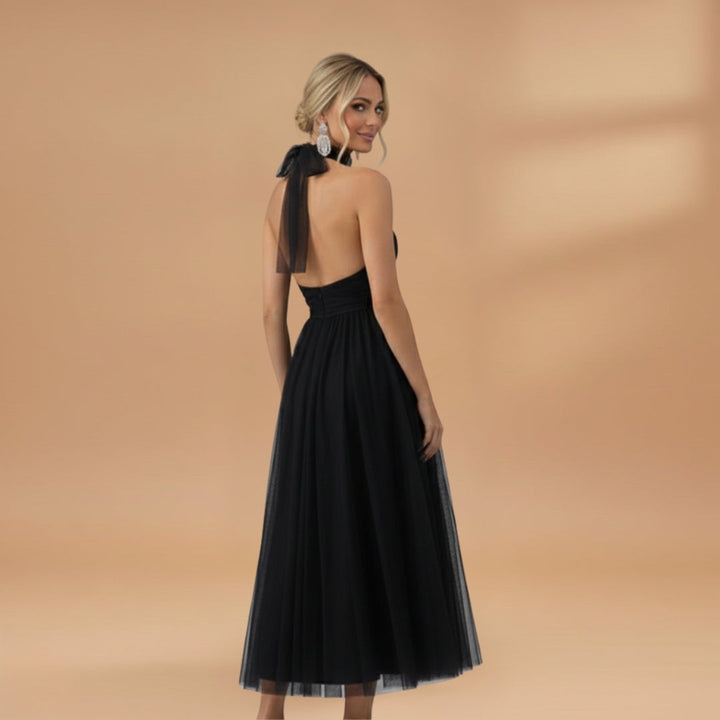 Inês | Vestido Comprido de Festa Mulher Decote Halter Tule
