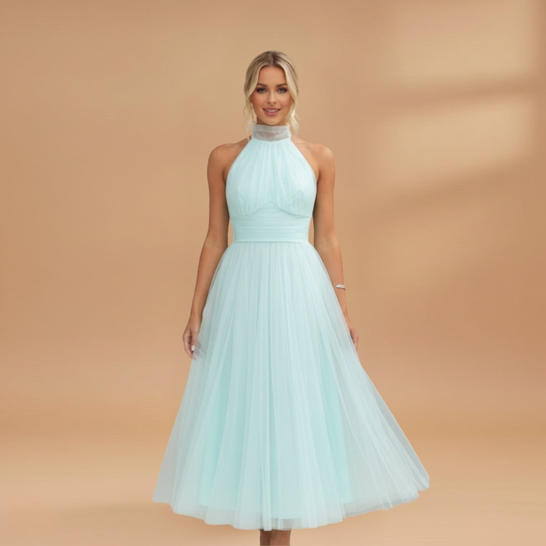 Inês | Vestido Comprido de Festa Mulher Decote Halter Tule