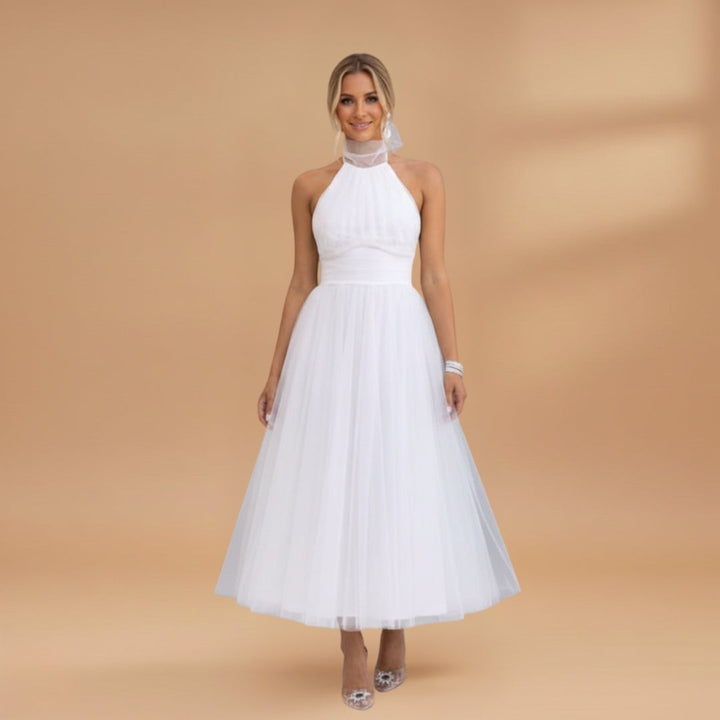 Inês | Vestido Comprido de Festa Mulher Decote Halter Tule