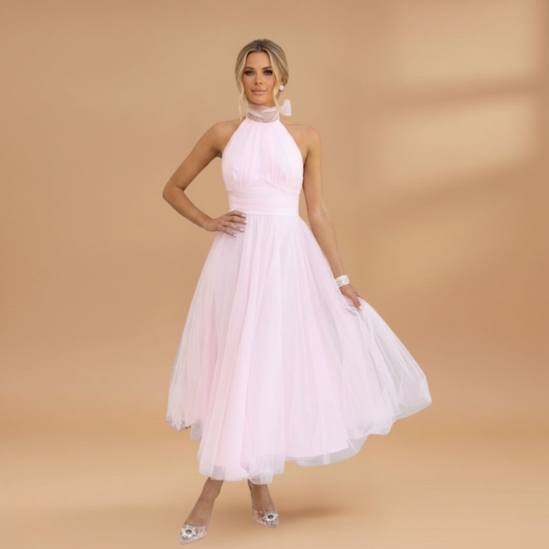 Inês | Vestido Comprido de Festa Mulher Decote Halter Tule