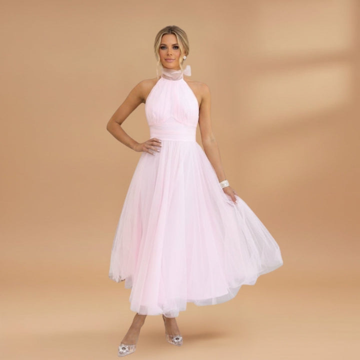 Inês | Vestido Comprido de Festa Mulher Decote Halter Tule