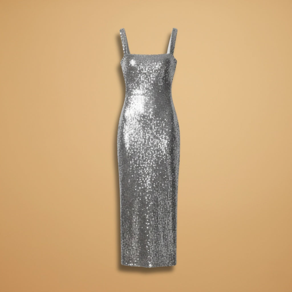Patrícia | Vestido Comprido de Lantejoulas Mulher Festa