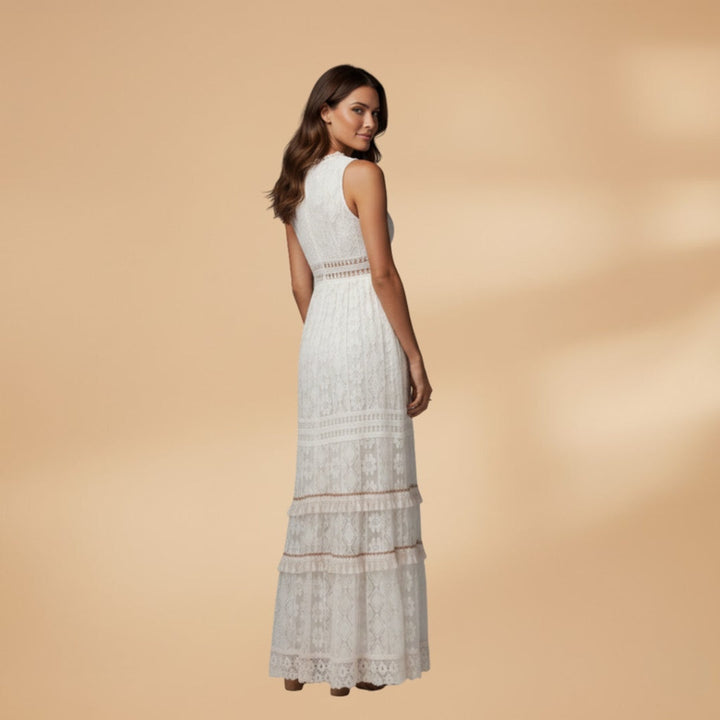 Teresa | Vestido Comprido de Renda Mulher Decote V