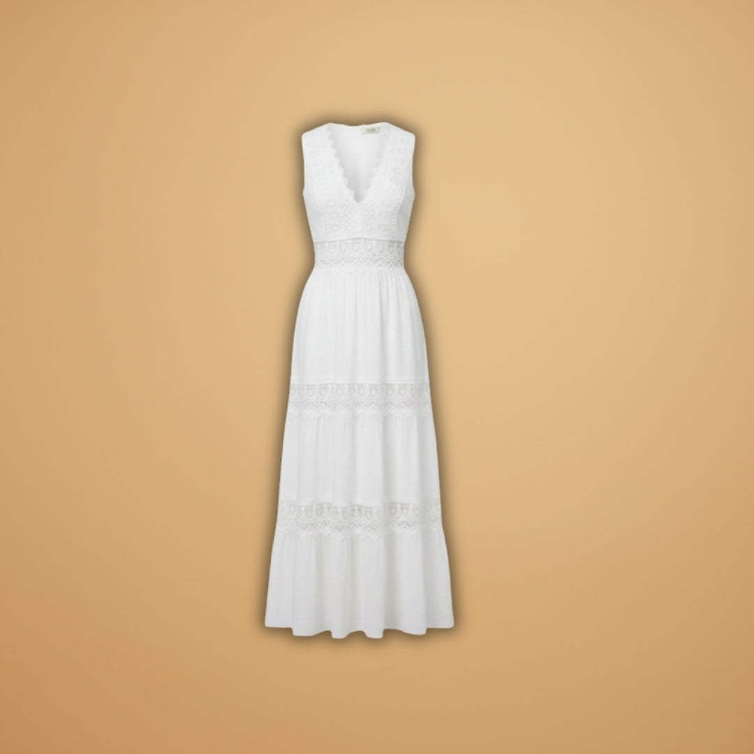 Joana | Vestido Comprido de Renda Mulher Sem Mangas