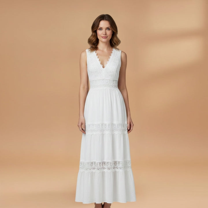 Joana | Vestido Comprido de Renda Mulher Sem Mangas