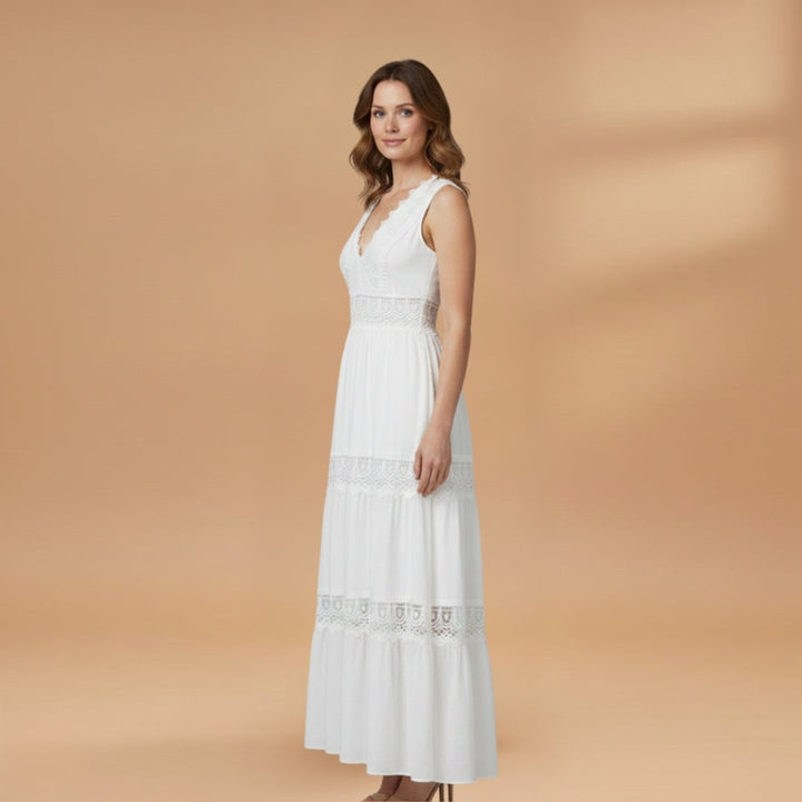 Joana | Vestido Comprido de Renda Mulher Sem Mangas