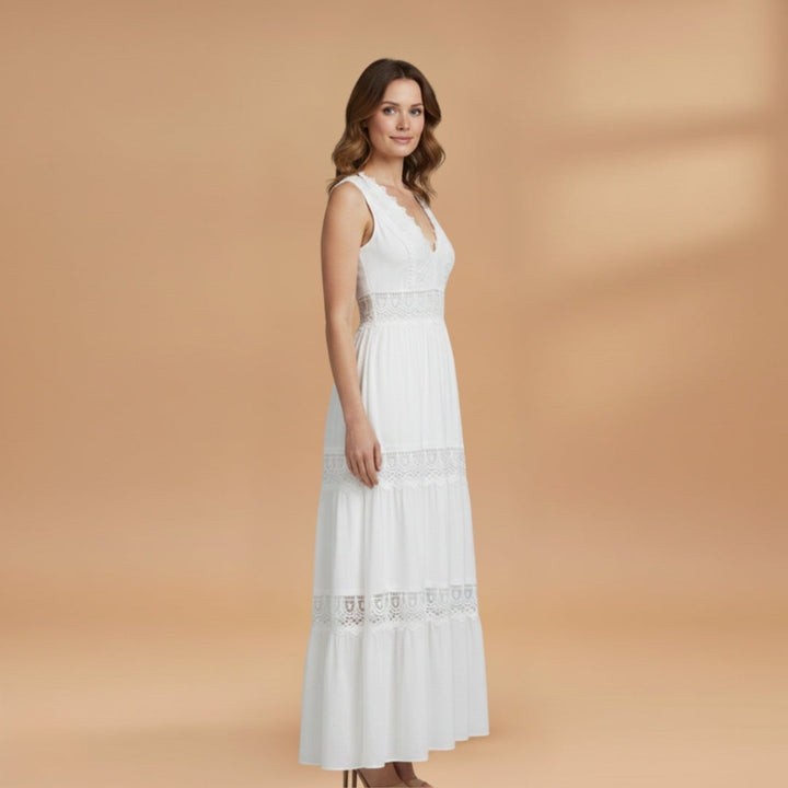 Joana | Vestido Comprido de Renda Mulher Sem Mangas