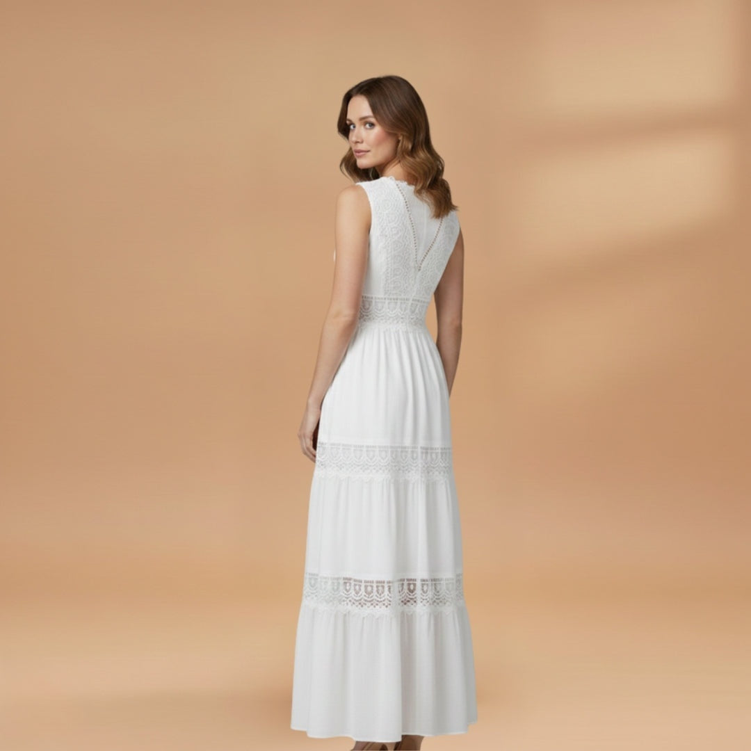 Joana | Vestido Comprido de Renda Mulher Sem Mangas