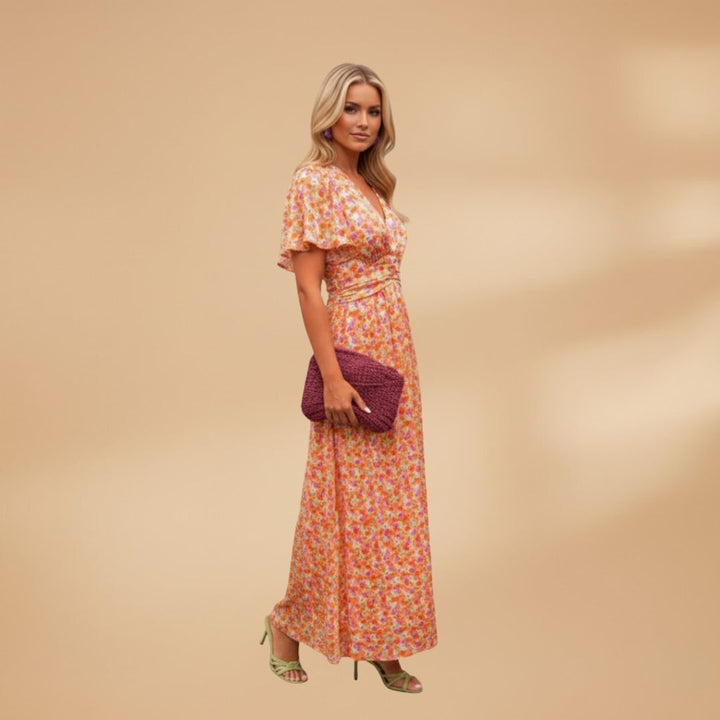 Helena | Vestido Comprido de Verão Envolvente Mulher Estampado