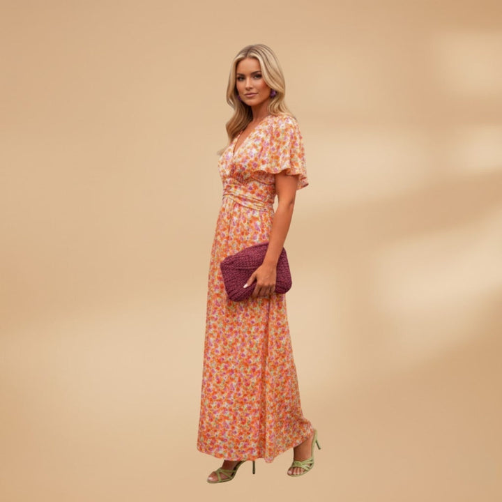 Helena | Vestido Comprido de Verão Envolvente Mulher Estampado