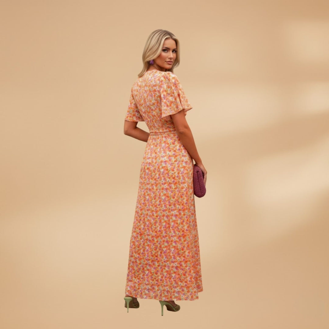 Helena | Vestido Comprido de Verão Envolvente Mulher Estampado