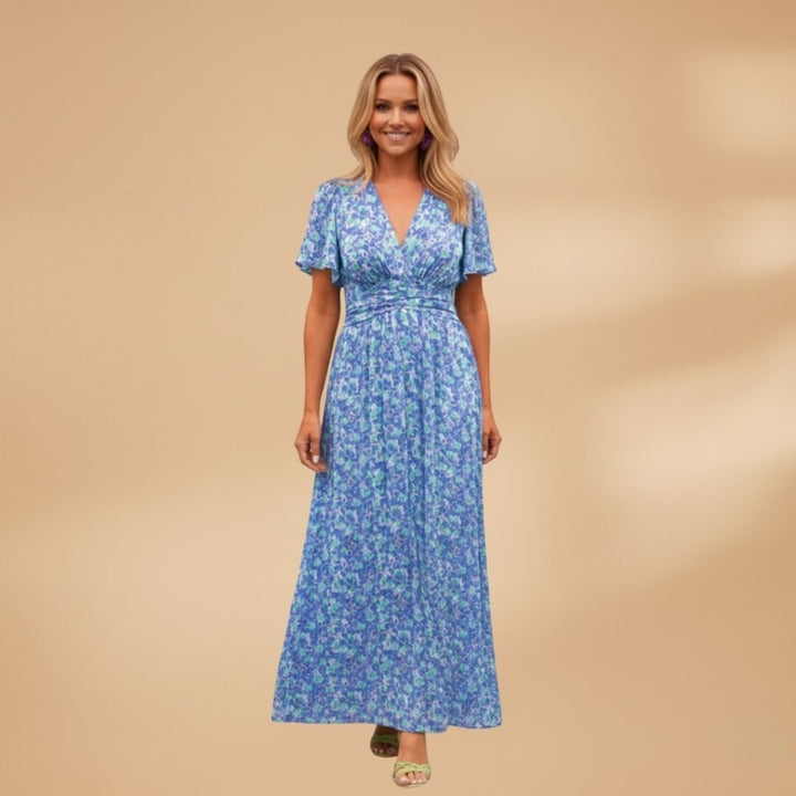 Helena | Vestido Comprido de Verão Envolvente Mulher Estampado