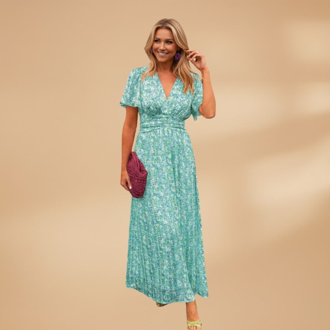 Helena | Vestido Comprido de Verão Envolvente Mulher Estampado