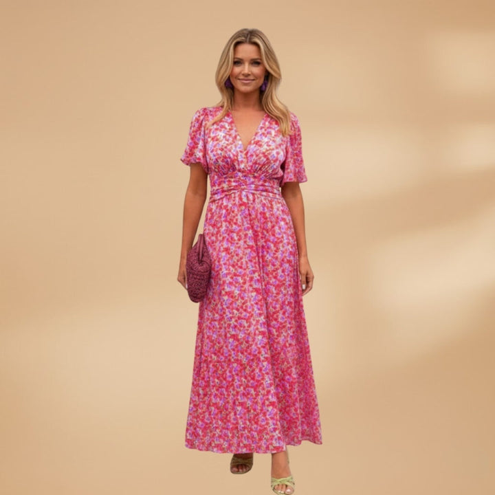 Helena | Vestido Comprido de Verão Envolvente Mulher Estampado