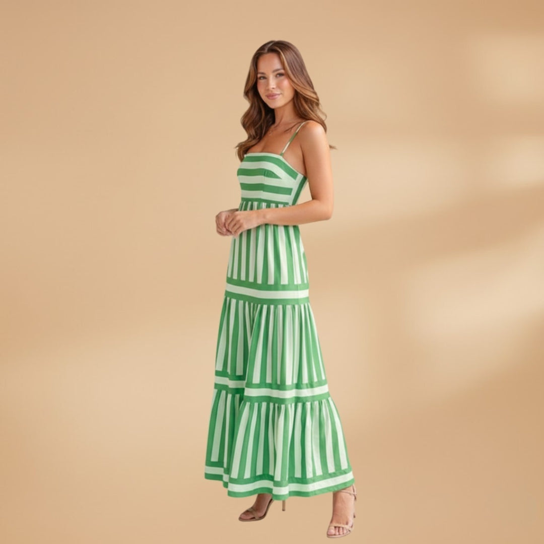 Teresa | Vestido Comprido de Verão Mulher Alças Listrado