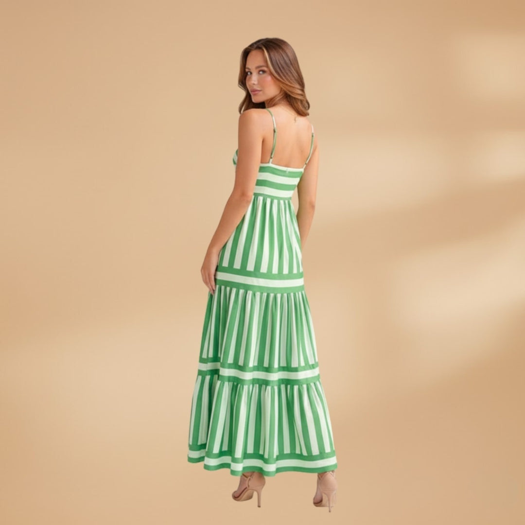 Teresa | Vestido Comprido de Verão Mulher Alças Listrado