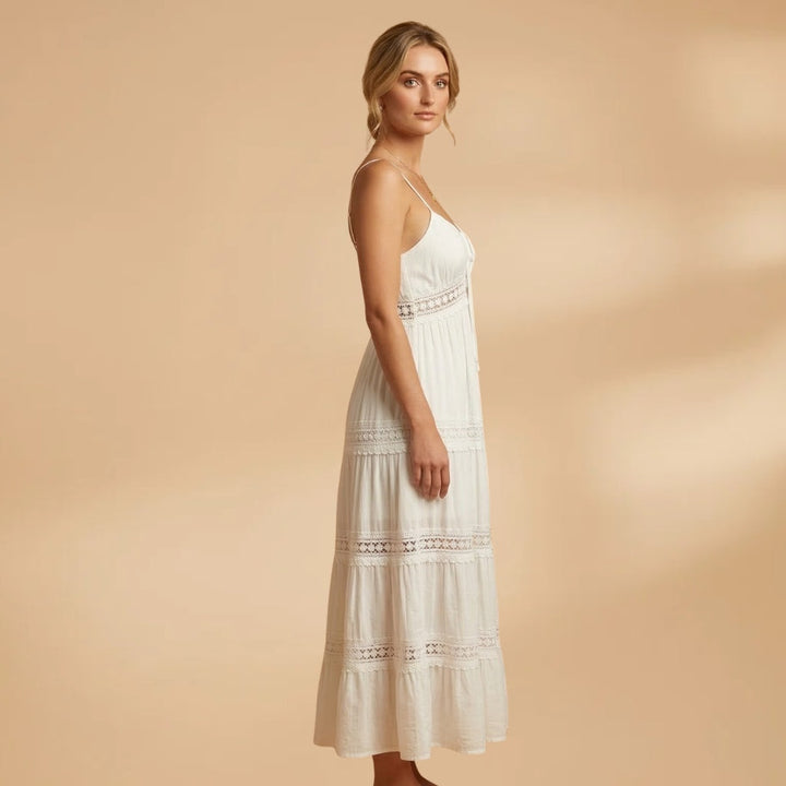 Aurora | Vestido Comprido de Verão Mulher Alças Renda