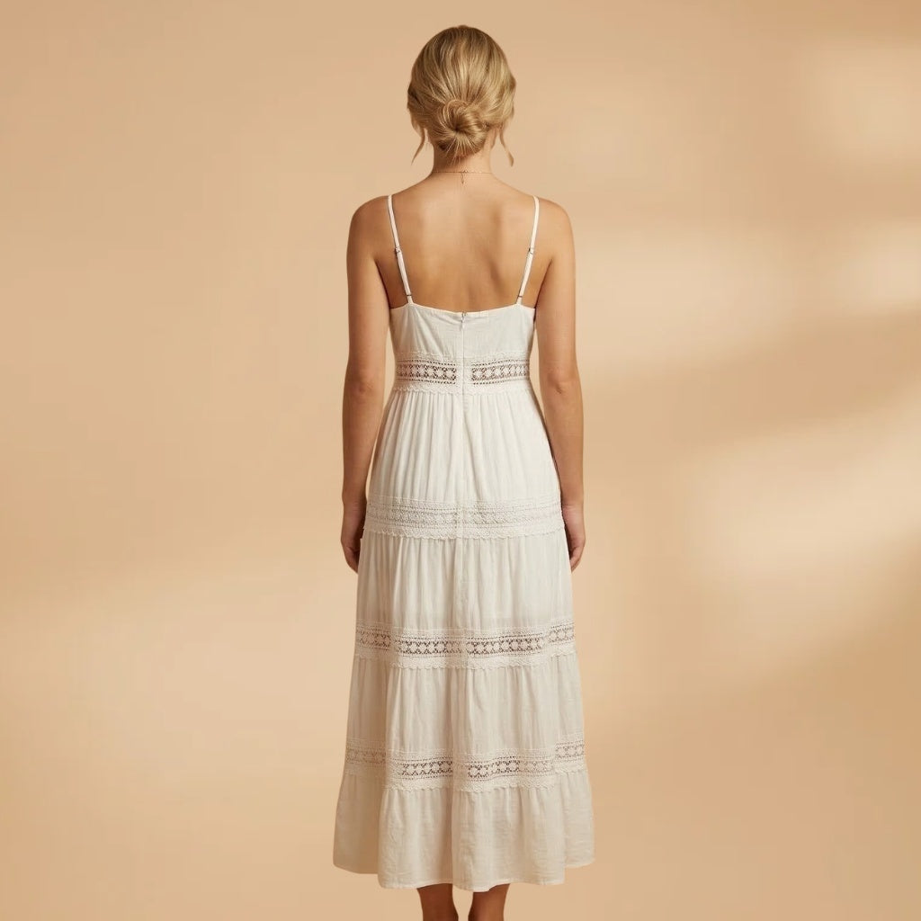 Aurora | Vestido Comprido de Verão Mulher Alças Renda