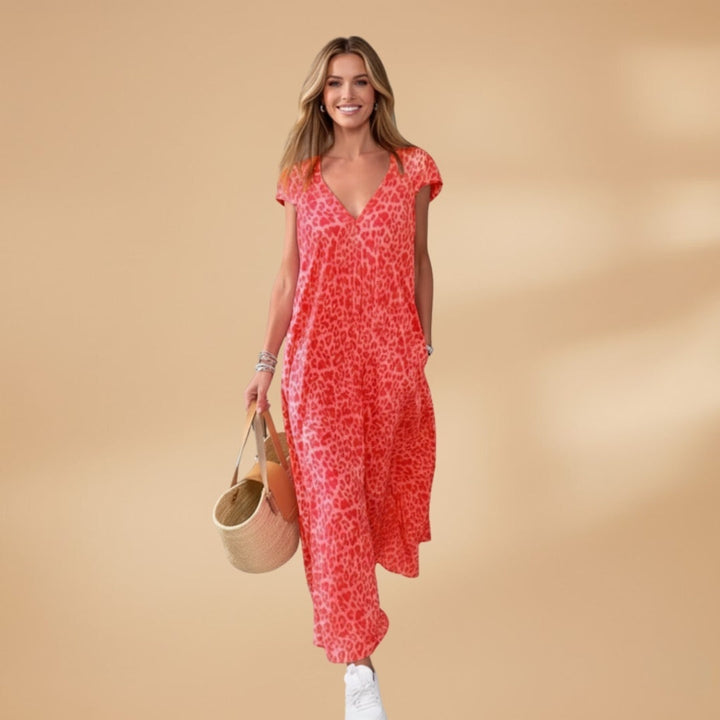 Dina | Vestido Comprido de Verão Mulher Decote V