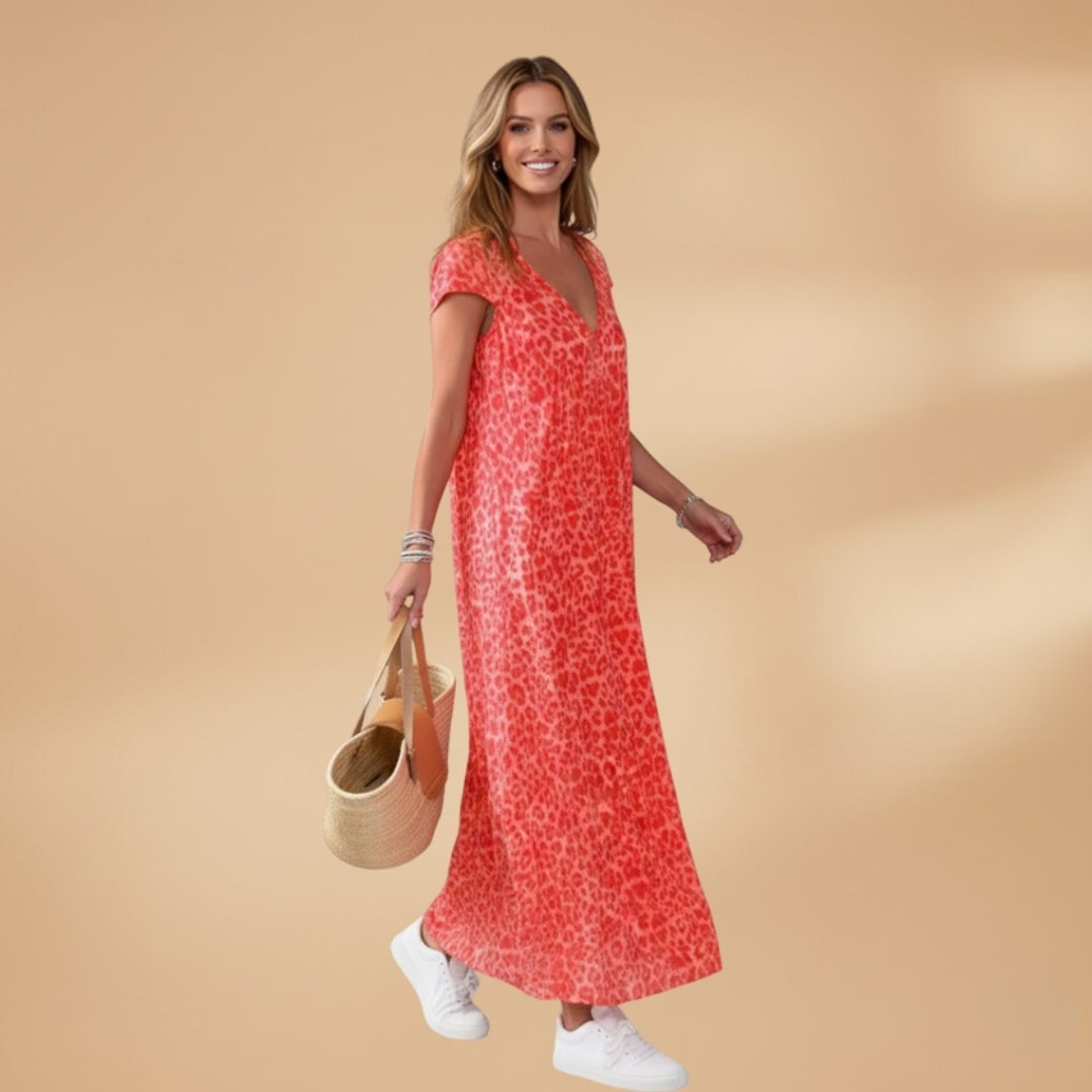 Dina | Vestido Comprido de Verão Mulher Decote V