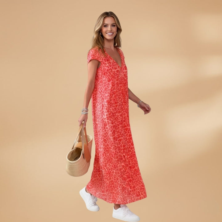 Dina | Vestido Comprido de Verão Mulher Decote V