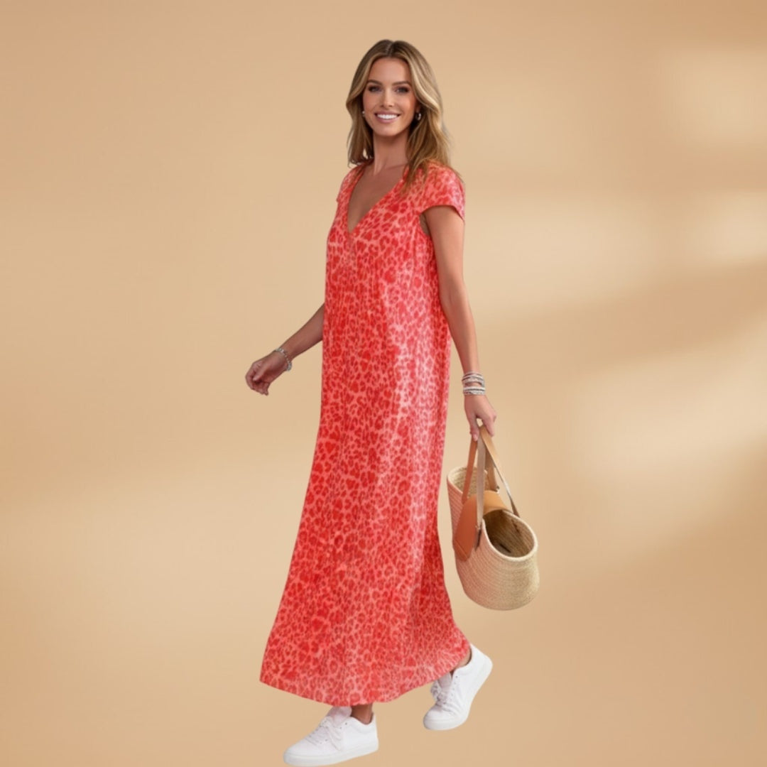 Dina | Vestido Comprido de Verão Mulher Decote V