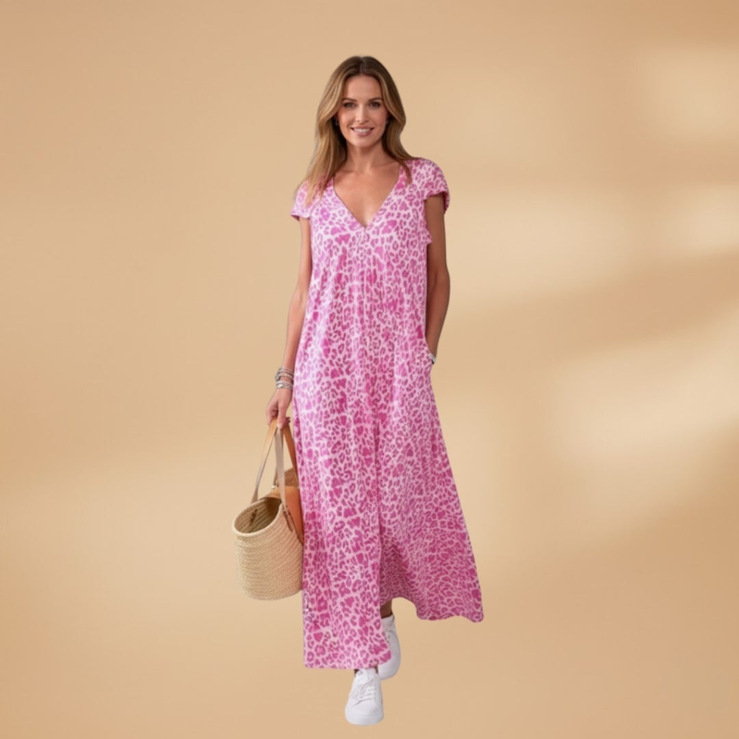 Dina | Vestido Comprido de Verão Mulher Decote V