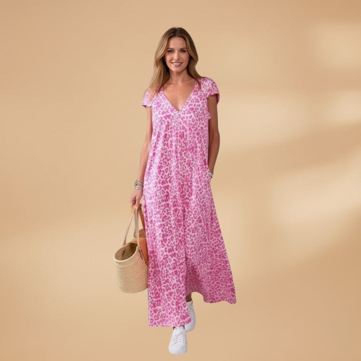 Dina | Vestido Comprido de Verão Mulher Decote V