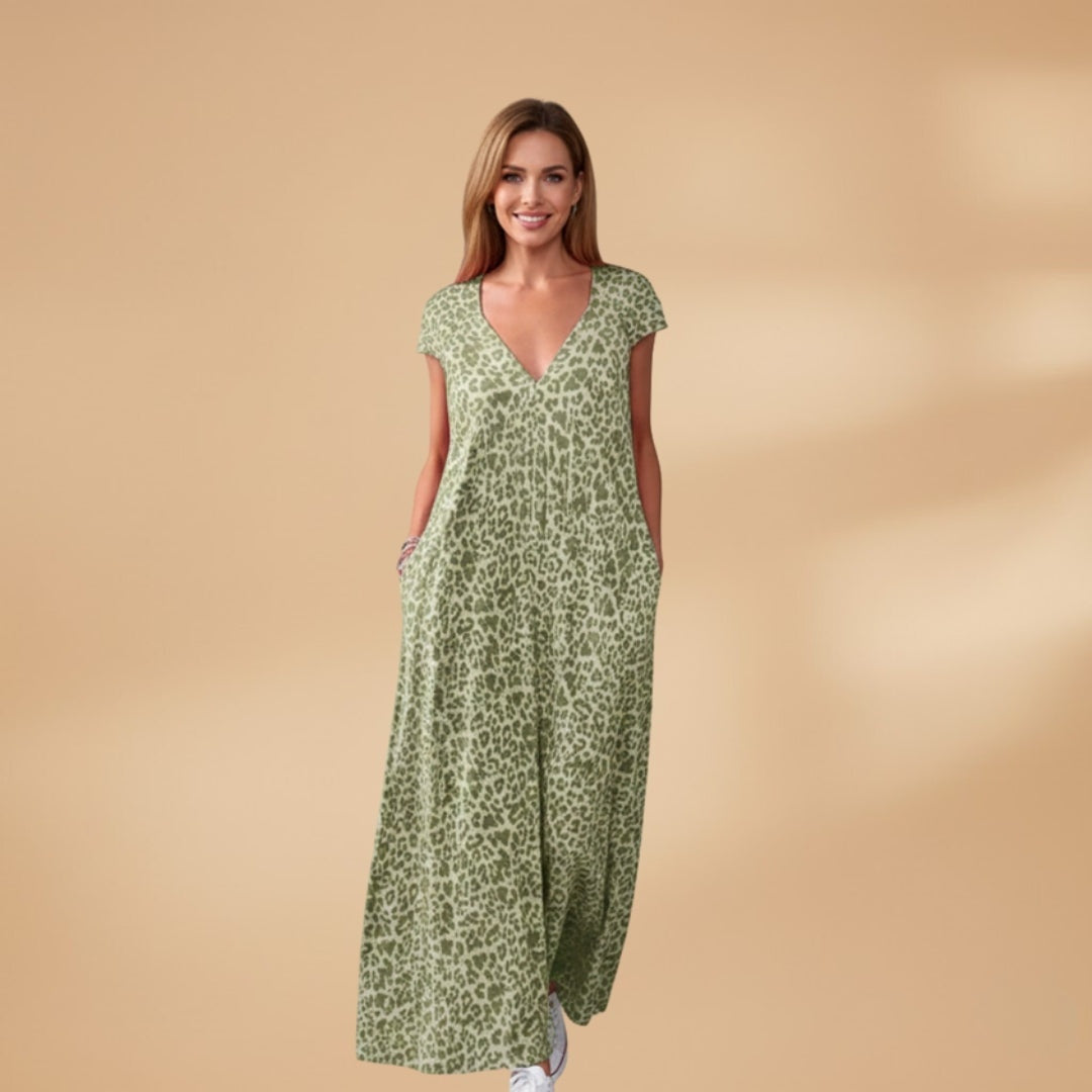 Dina | Vestido Comprido de Verão Mulher Decote V
