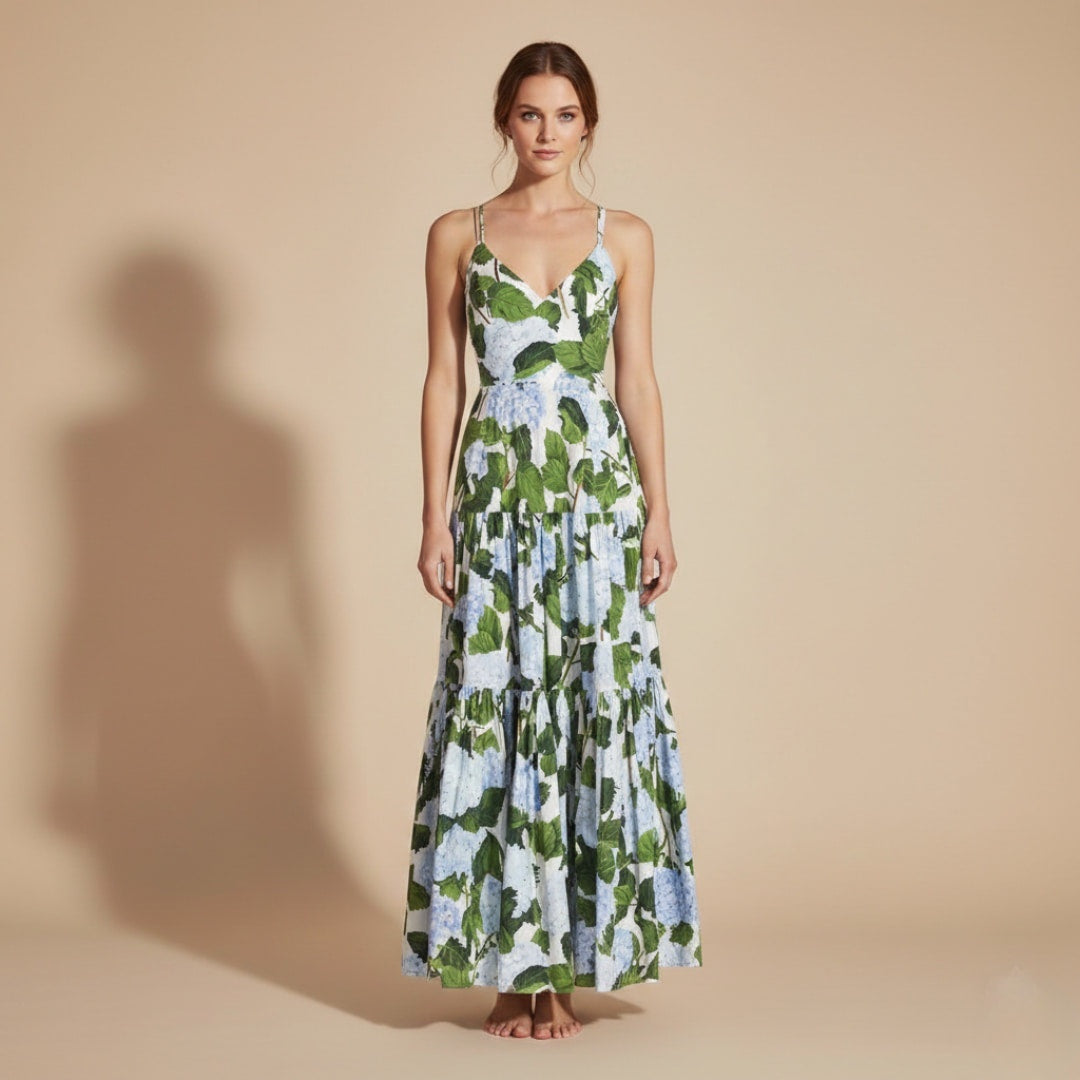 Helena | Vestido Comprido de Verão Mulher Estampado Alças