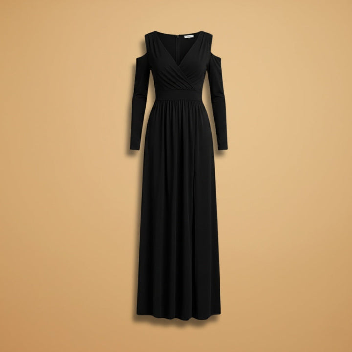 Aurora | Vestido Comprido Decote Cruzado Mulher Manga Comprida