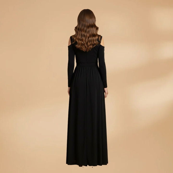 Aurora | Vestido Comprido Decote Cruzado Mulher Manga Comprida