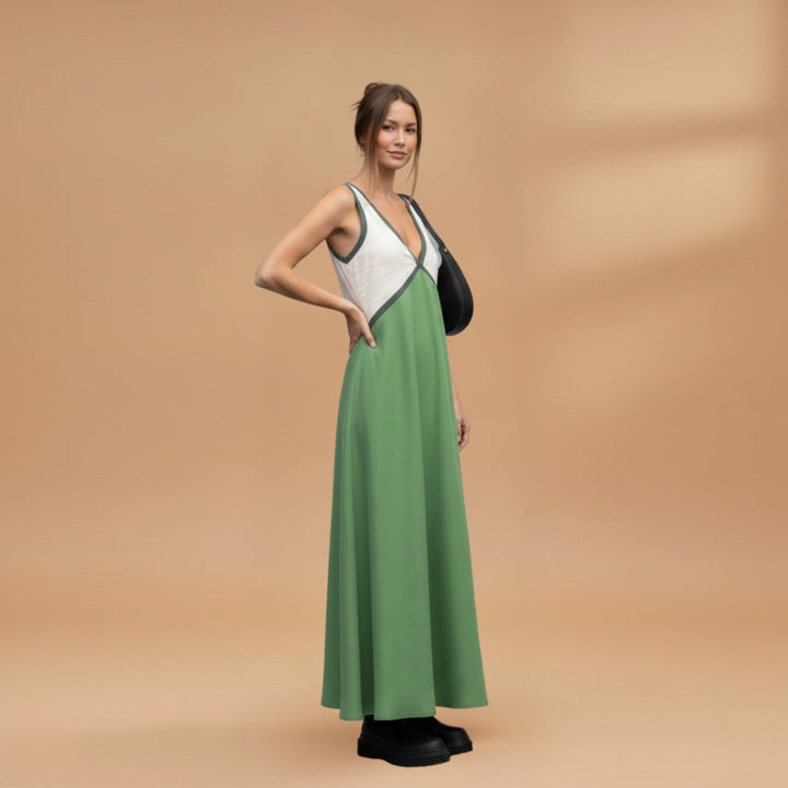 Amélia | Vestido Comprido Decote V Mulher Alças