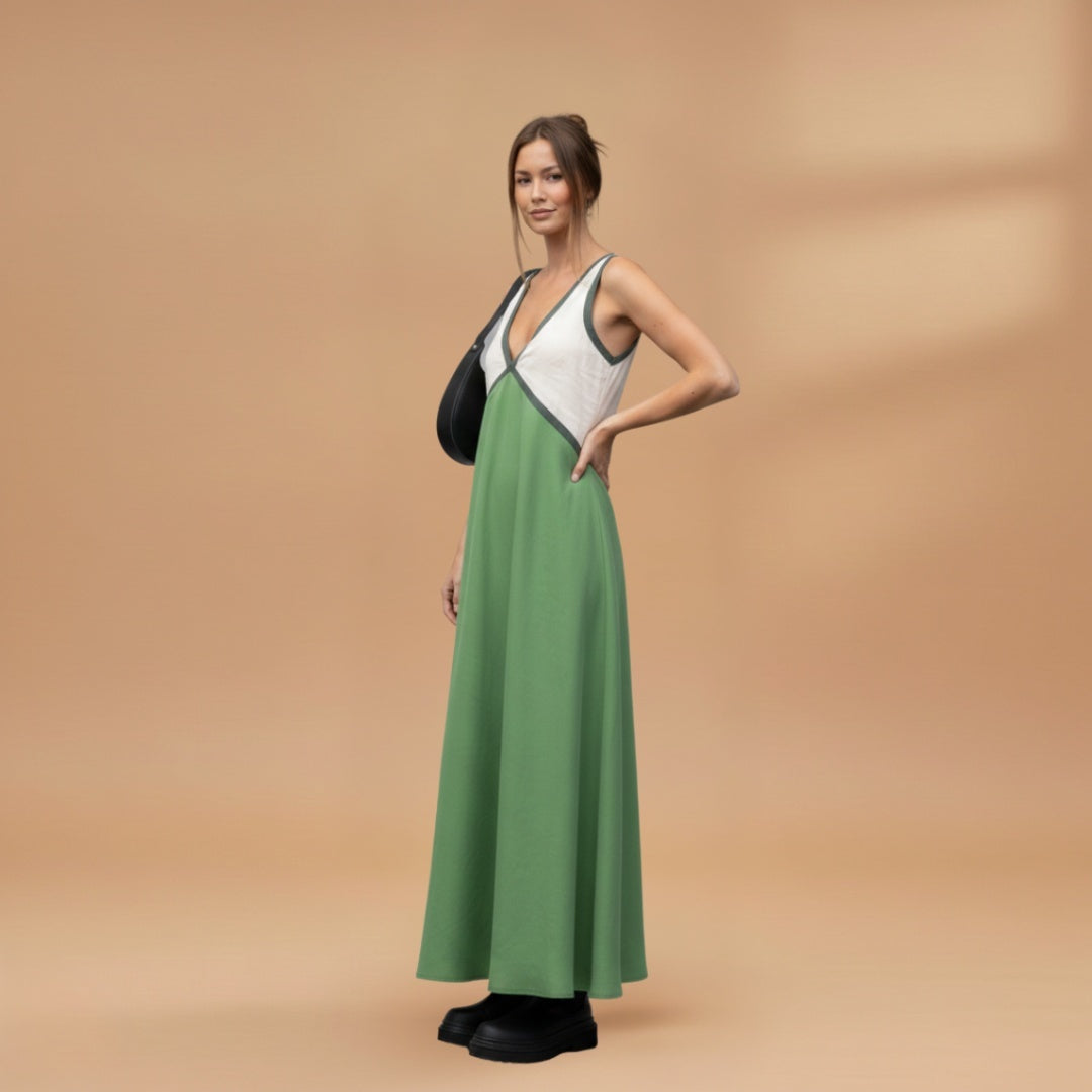 Amélia | Vestido Comprido Decote V Mulher Alças