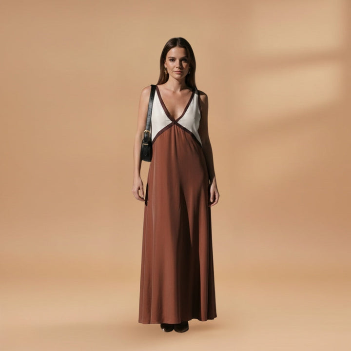 Amélia | Vestido Comprido Decote V Mulher Alças