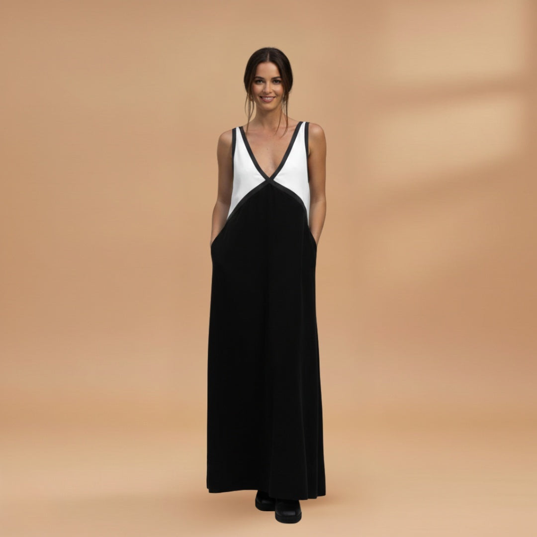 Amélia | Vestido Comprido Decote V Mulher Alças