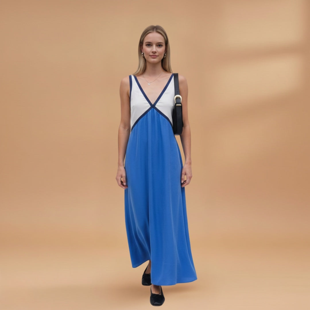 Amélia | Vestido Comprido Decote V Mulher Alças