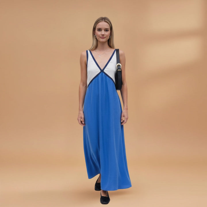 Amélia | Vestido Comprido Decote V Mulher Alças