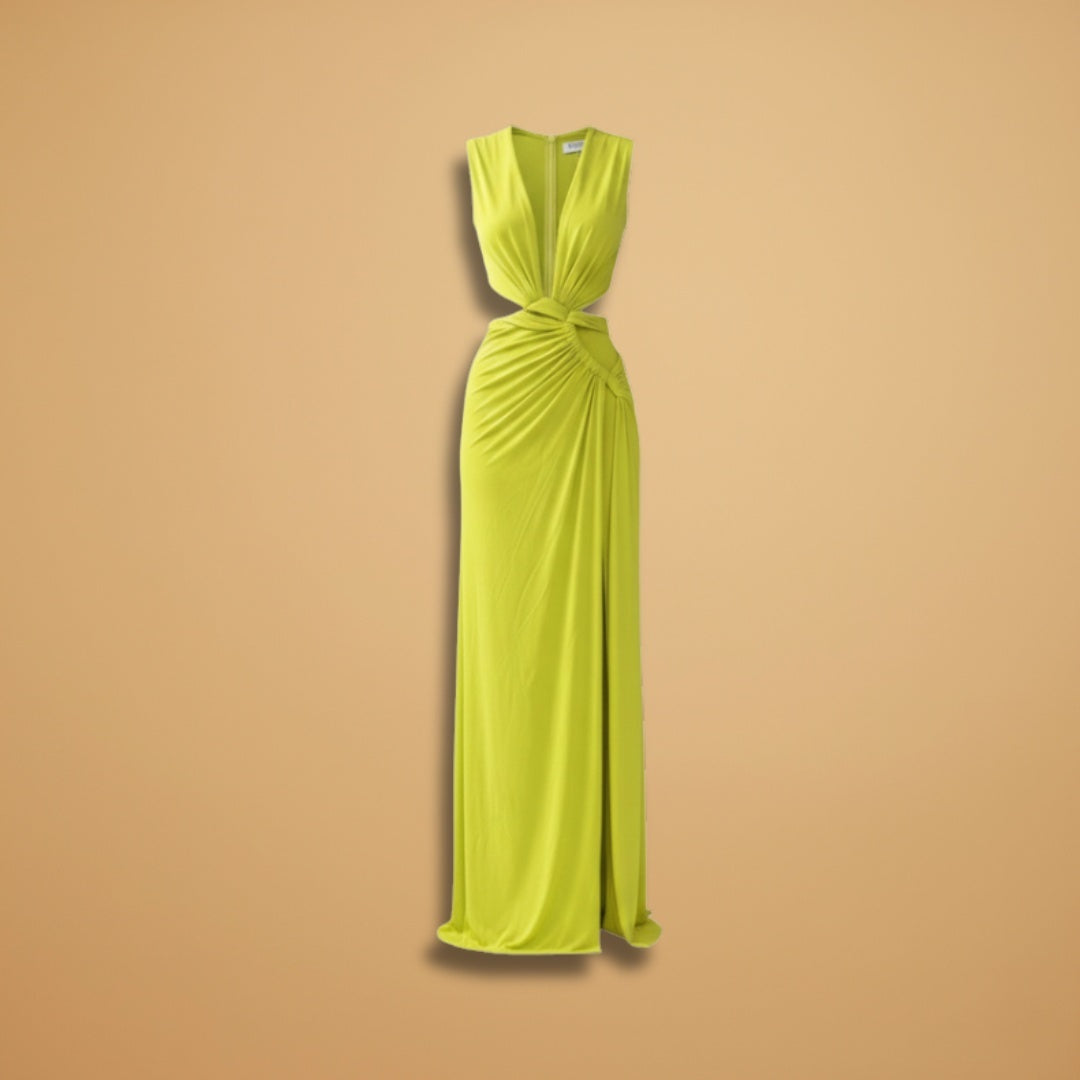 Sílvia | Vestido Comprido Decote V Mulher Drapeado
