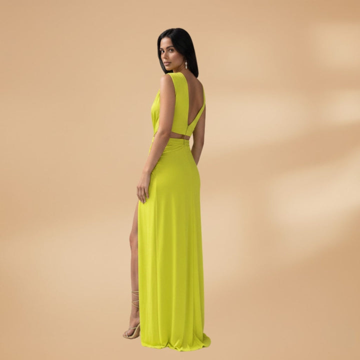 Sílvia | Vestido Comprido Decote V Mulher Drapeado