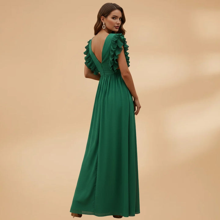 Adriana | Vestido Comprido Decote V Mulher Franzido
