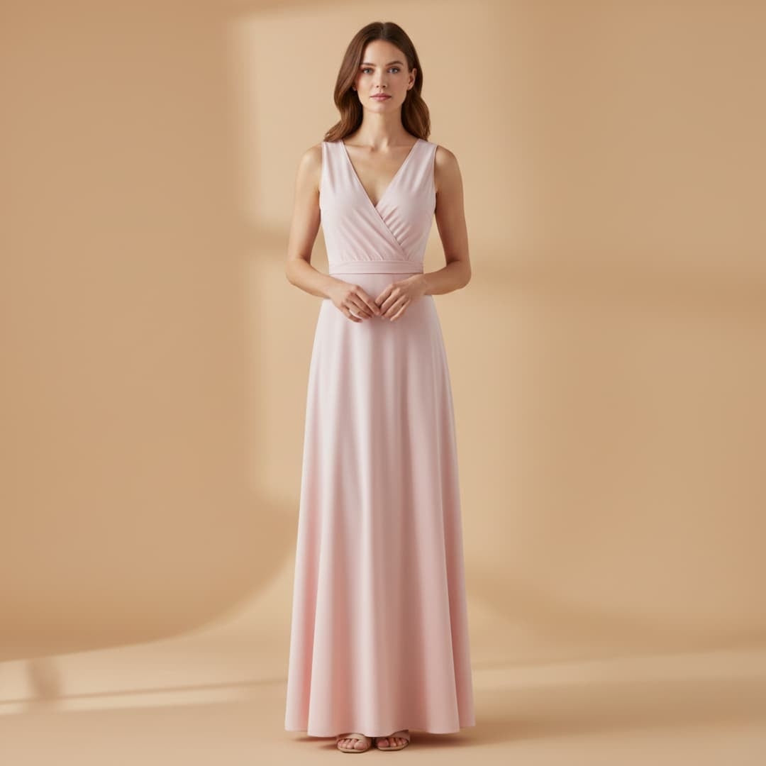 Conceição | Vestido Comprido Decote V Mulher Sem Mangas